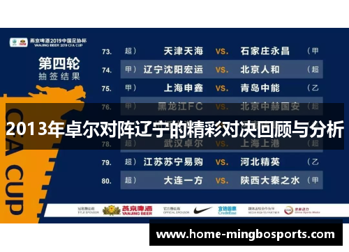 2013年卓尔对阵辽宁的精彩对决回顾与分析